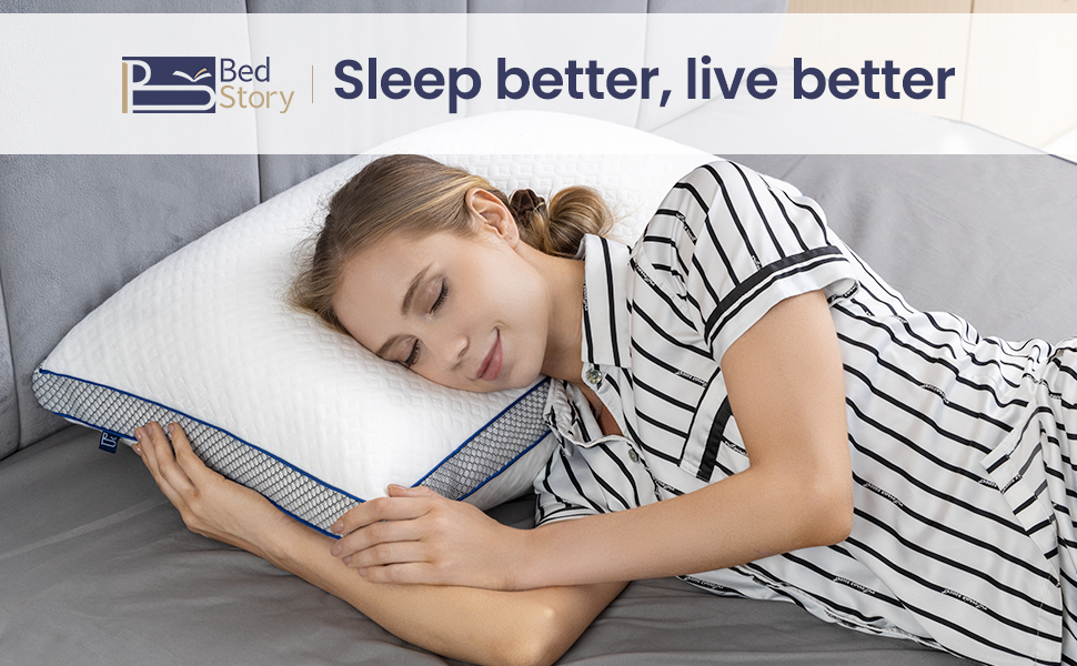 BedStory Gel Memory Foam Pillows, Firm King Size Pillows 2 Pack