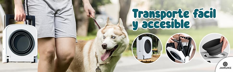 JARUKI Foldable and Portable Raised Dog Feeder | Double Silicone Bowl | Healthy Posture | Non-Slip and Compact | Ideal for Medium and Large Dogs | Comfortable Solution for Outdoors and Camping 18 comedero y bebedero portatil