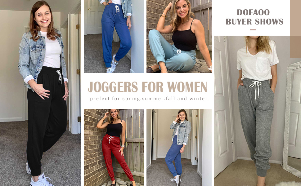 Dofaoo Jogging Pants For Women Gym Pants for Women Sweatpants Joggers