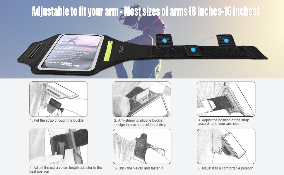 GUZACK Running Armband for iPhone 13 Pro Max/12 Pro Max/11 Pro Max/XR