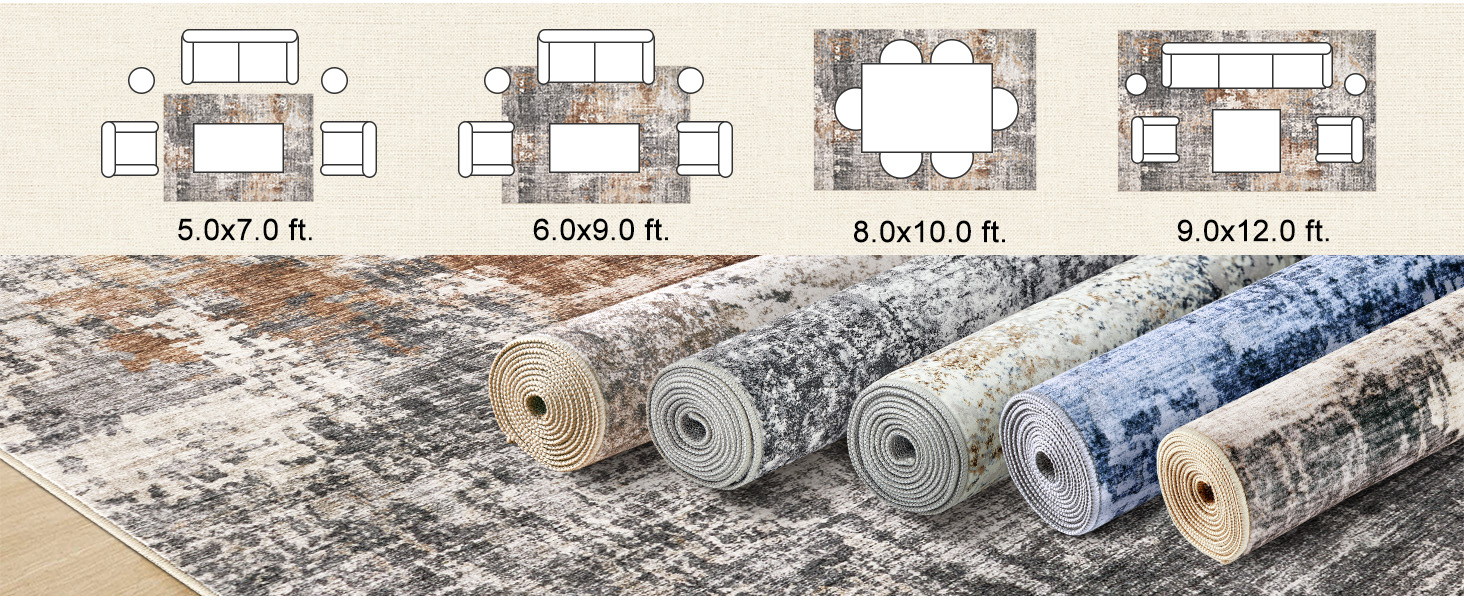 DMOYEST Area Rug Living Room Rugs 8x10 Washable Large