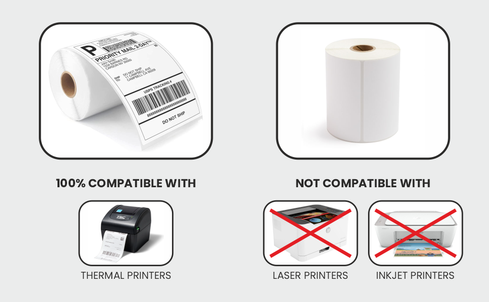 CEPRICO 4”x 6” Direct Thermal Shipping Labels 1 Roll 250 Labels Compatible