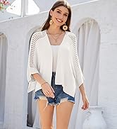 GRACE KARIN Damen Casual Strickjacke 3/4 Ärmel Loose Fit Cardigan Offene Leicht Gestrickt Strickj...