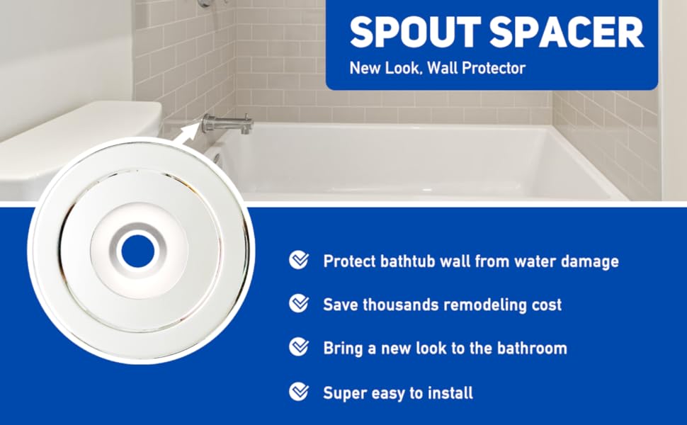 Welvzen 1/4" Spacer for Tub Spout, Flange Trim Ring for Bath Faucet