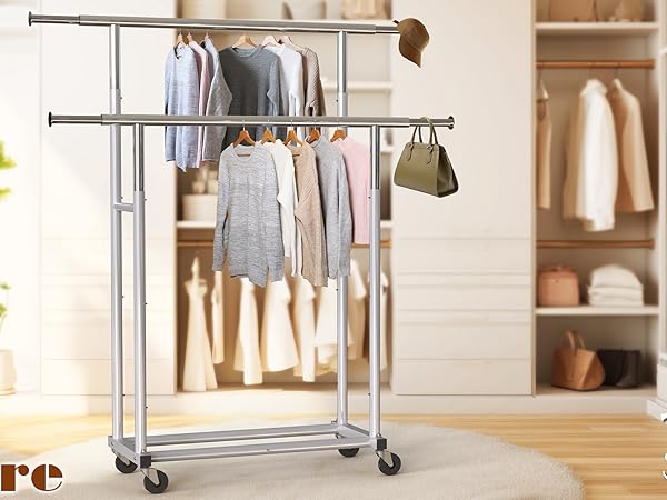 Amazon.com: Simple Houseware Standard Double Rod Garment