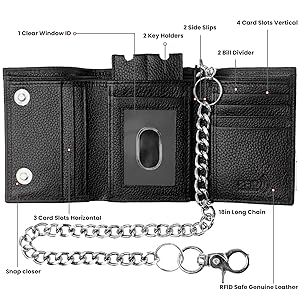 Amazon.com: Juzar Tapal Collection Mens Wallets Black Trifold Rfid