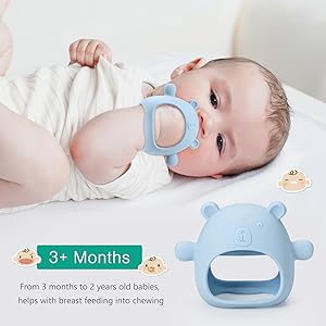 ORIA Silicone Baby Teether, Bear Buddy Teething Toys for Babies