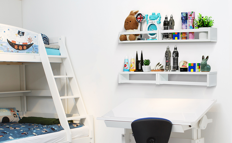 Ollieroo Set of 4 Floating Book Shelves for Wall, Nursery