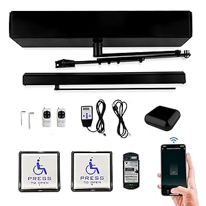 Handicap Door Opener Black Color,Smart WiFi TUYA Residential Swing Door Opener