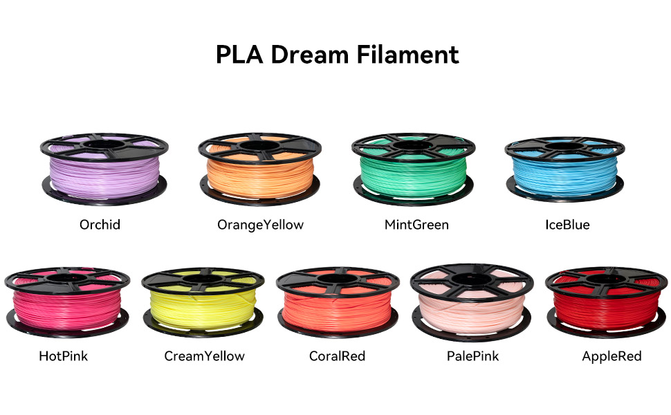 Macaron PLA Filament 1.75mm, Colorful PLA 3D