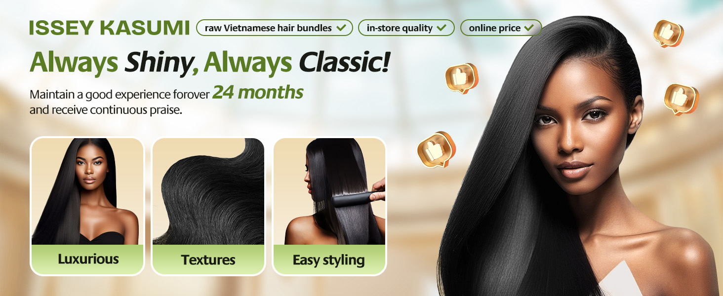ISSEY KASUMI Raw Vietnamese Human Hair Bundles,Triple