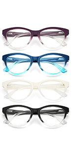 4 Pack Cat Eye Reading Glasses for Women