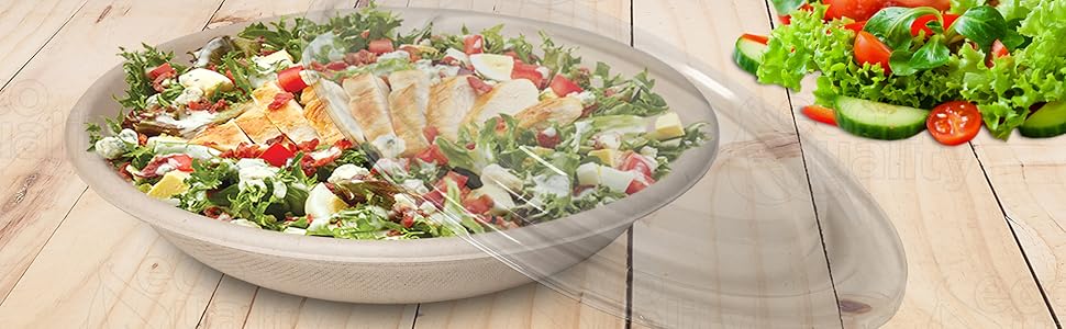 compost safe bio-degradable paper bowls disposable salad cereal bowl container sugarcane fiber