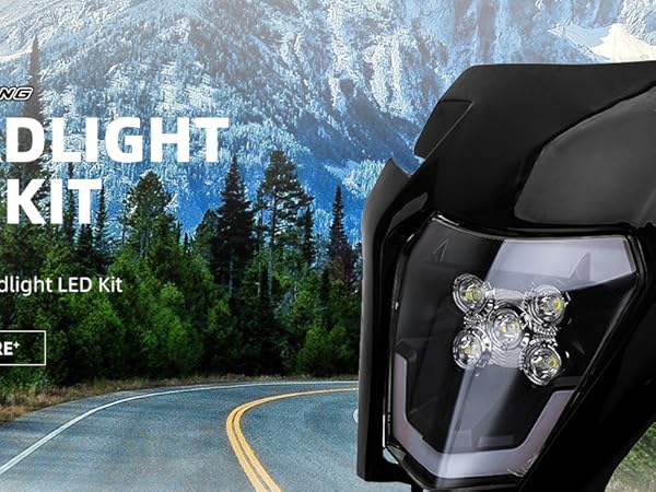 Amazon.com: JFG RACING Dirt Bike Headlight,Universal LED