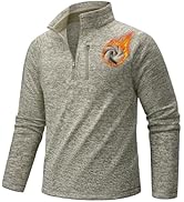 TACVASEN Men's Quarter Zip Pullover Long Sleeve Thermal Fleece Sweater Lightweight Casual Golf Sw...