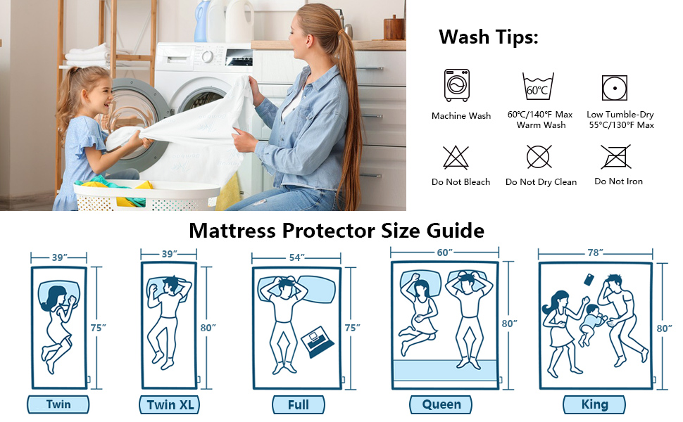 Mattress Protector Full Size Waterproof Mattress Pad