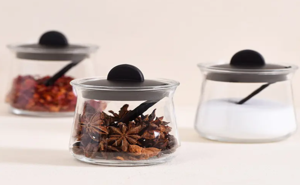 RADHIKA STORE Borosilicate Glass Jar With Lid,Spoon & Tray // Chutney