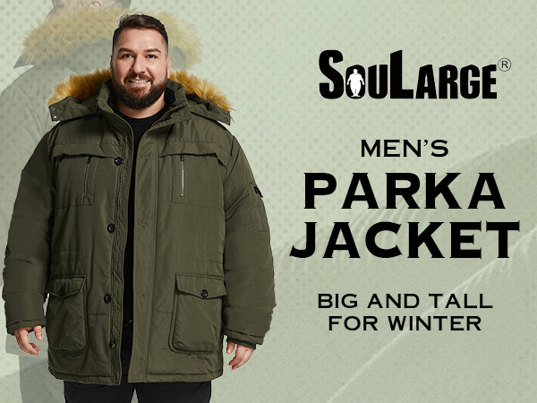 Soularge Men's Big and Tall Winter Warm Insulated Utility