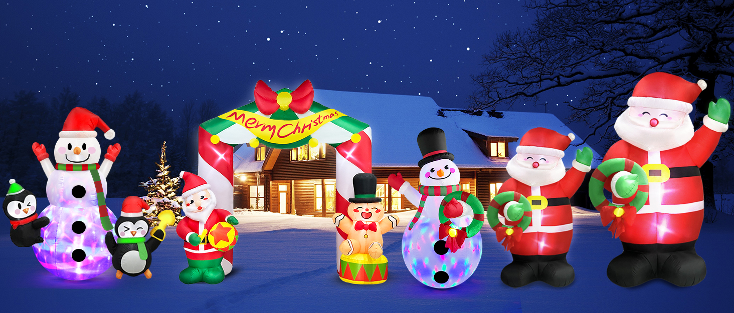 Danxilu 12 FT Giant Christmas Inflatable Santa Outdoor Yard