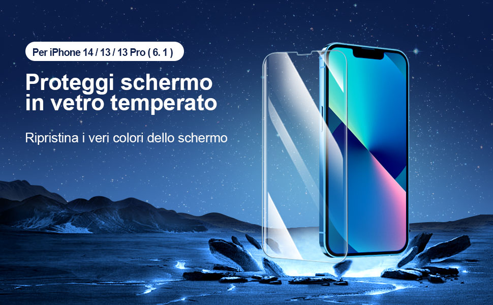 Vetro Temperato per iPhone 13/13 Pro/14