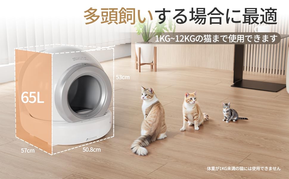 Amazon | Petnniko 猫 トイレ 自動 自動トイレ 多頭飼い 消臭