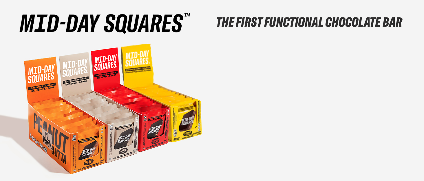 MidDay Squares High Protein Chocolate Bars, 1.16 Oz Each