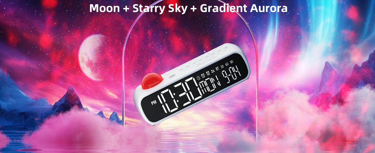 VOILEIPAGI White Noise Sound Machine with Nightlight &amp; Alarm Clock