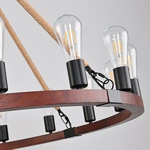 Rustic Wagon Wheel Chandelier