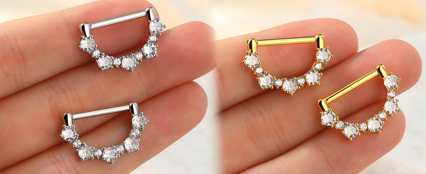 surgical steel nipple rings