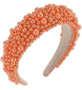 Gmmidea Padded Pearl Headband Thick Beaded Headbands for Women Non Slip Fancy Puffy Headband Pear...