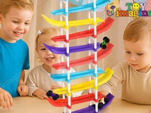 Montessori toy teaching motion, speed, and gravity