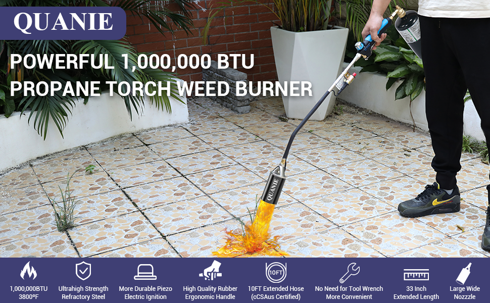 QUANIE Propane Torch Weed Burner Kit,Weed Torch 1,000,000