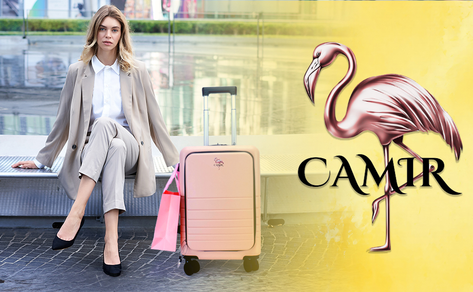 Bagage à main de 20 pouces Valise cabine Bagage à main Valise rigide avec ouverture frontale 