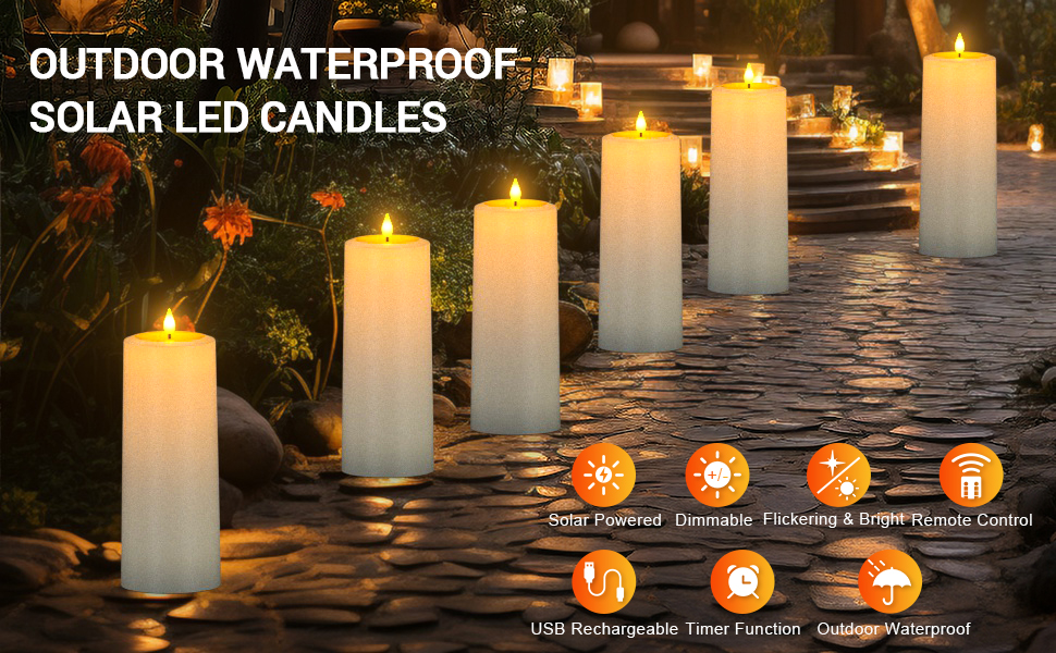 SoulBay Flameless Candles with Remote Timer, 10" x 4