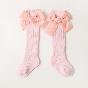 Knit Bowknot Ruffles Socks Knee High Socks