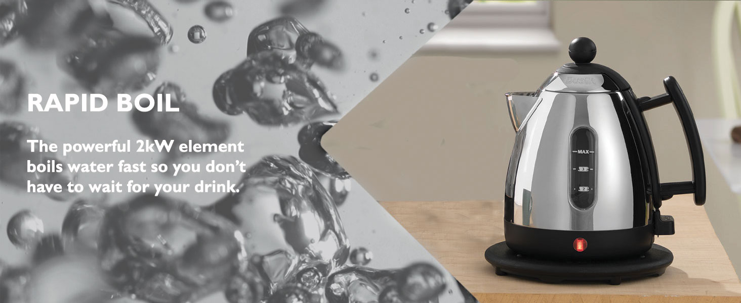 Dualit Lite Kettle 1 L 2 kW Jug Kettle Polished with Canvas White