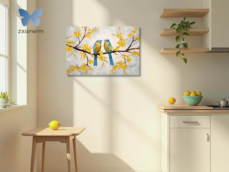 Amazon.com: ZXHYWYM Love Birds Canvas Wall Art Two Couple