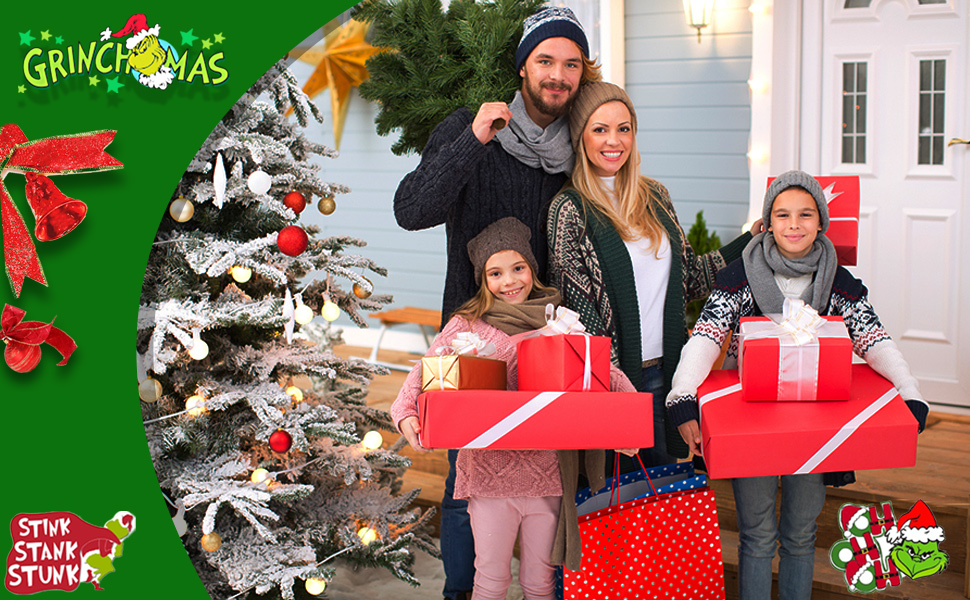 GrinchyShaped Christmas Hand Towels for Bathroom & Kitchen