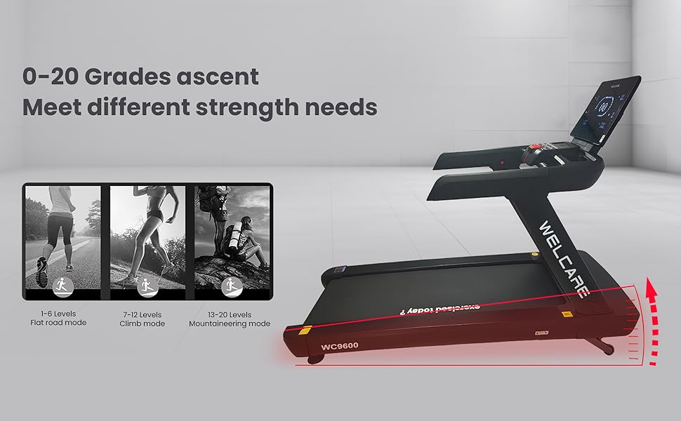 WELCARE WC9600 Commercial Treadmill 4 HP AC Motor ... 7 3