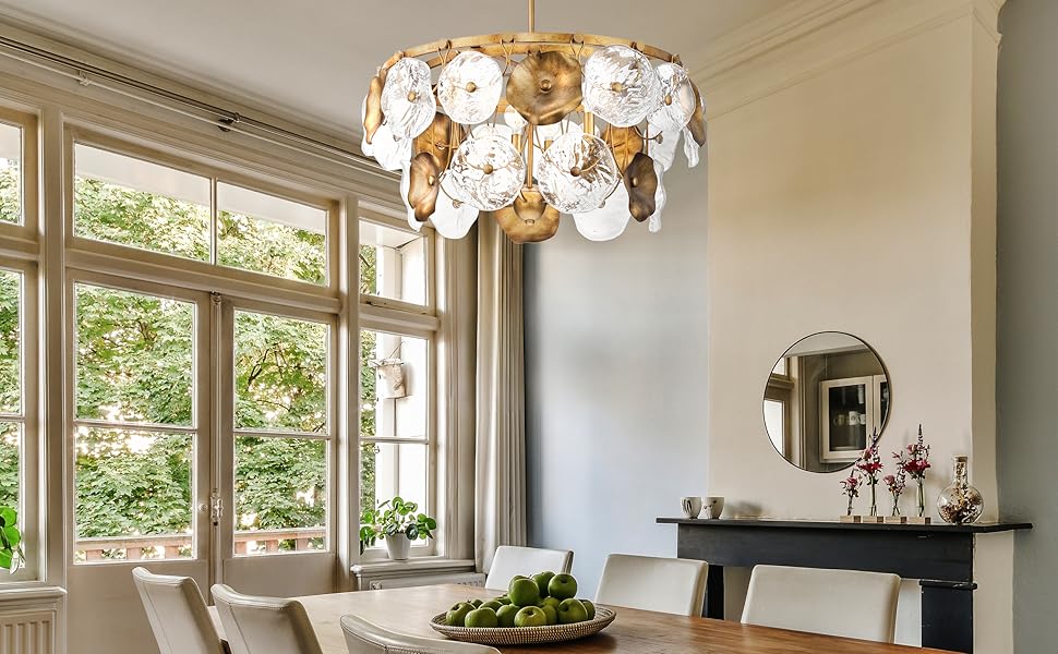 Urban Ambiance Luxury Vintage Chandelier, Large Size 20.5''H x 27''W