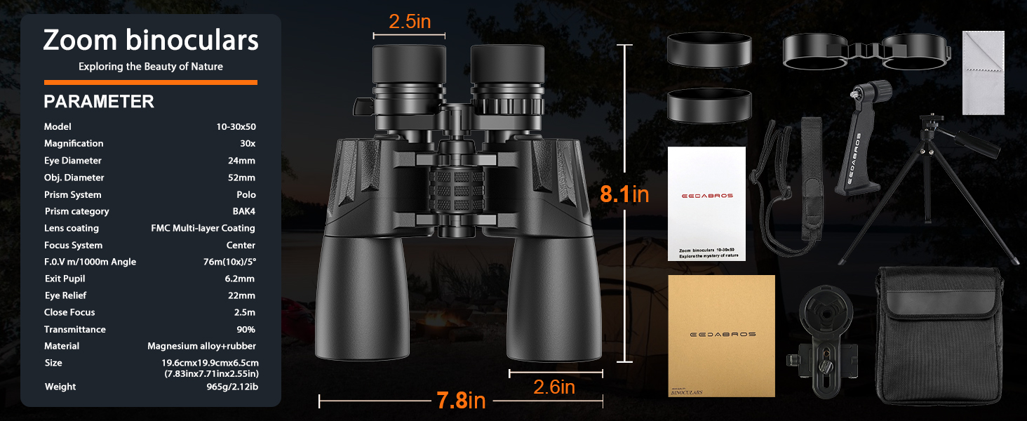 10-30x50 Zoom Binoculars
