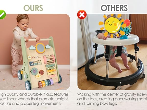 Our walker can effectively prevent toddlers from forming bow-legs