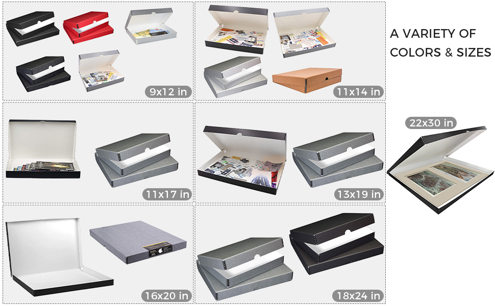 Lineco Archival Folio Storage Box. Metal Edge Archival