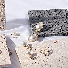 天然石　飾り台　台座　プレート Amazon | Leiasnow 撮影 台座 小物 ジュエリー 物取り 台 小道具