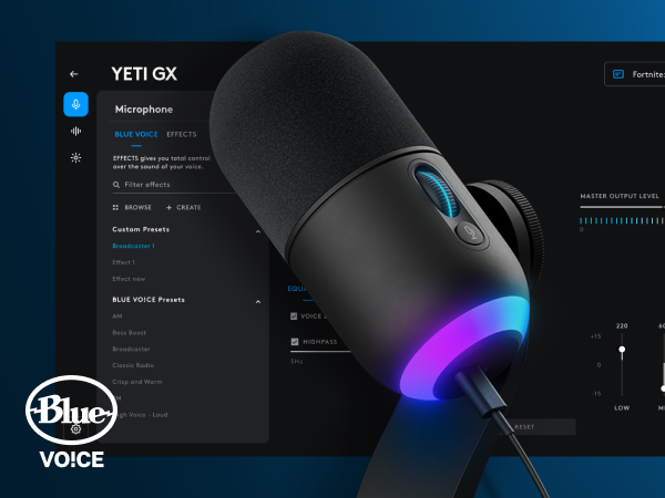 Logitech G Yeti GX Dynamic RGB Gaming Microphone, Podcast with Logitech G Yeti GX Dynamic RGB Gaming Microphone, Podcast with