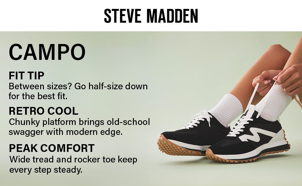 Amazon.com | Steve Madden Womens Campo Sneaker, Black/White Amazon.com | Steve Madden Womens Campo Sneaker, Black/White