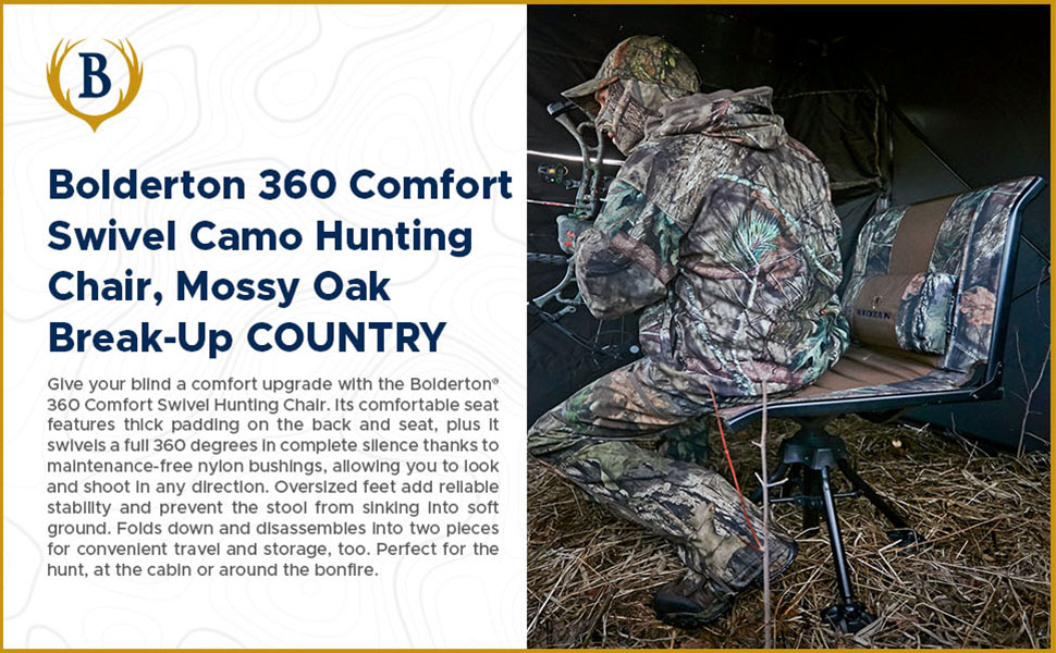 Bolderton 360 Degree Swivel Camo Hunting Blind Chair