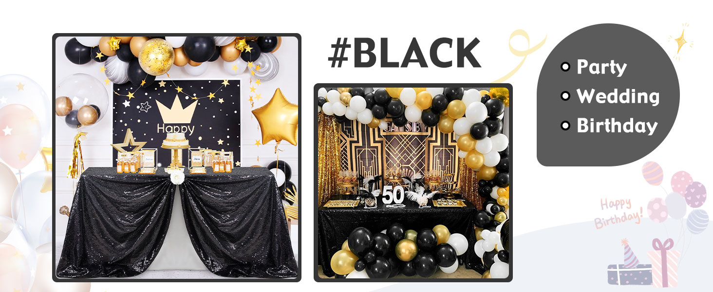 black sequin tablecloths