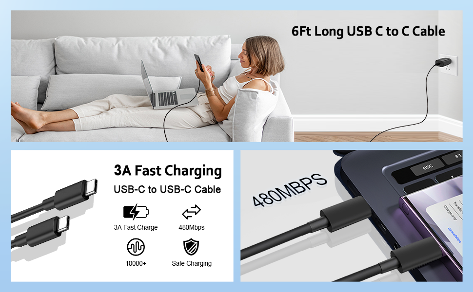 6ft USB C cable