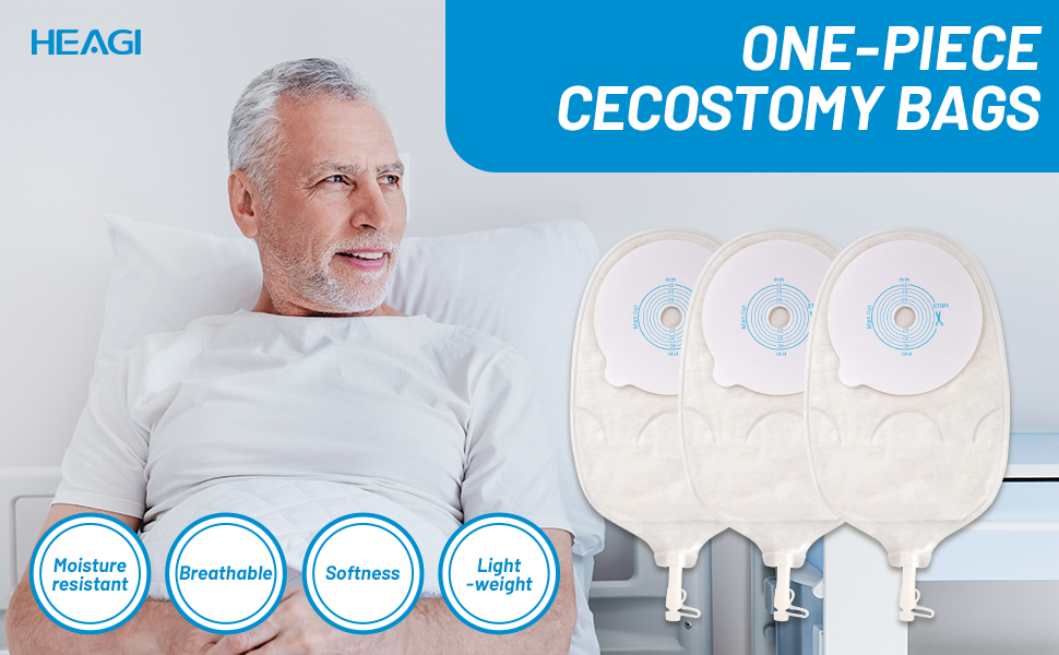 10PCS Urostomy Bags, One Piece Stoma Bag for Urine Antibackflow